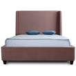 Eden Home Upholstered Modern Velvet Full Bed Frame in Blush Pink/Brown