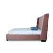 Eden Home Upholstered Modern Velvet Full Bed Frame in Blush Pink/Brown