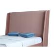 Eden Home Upholstered Modern Velvet Full Bed Frame in Blush Pink/Brown