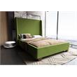 Eden Home Upholstered Modern Velvet Full Bed Frame in Green/Brown