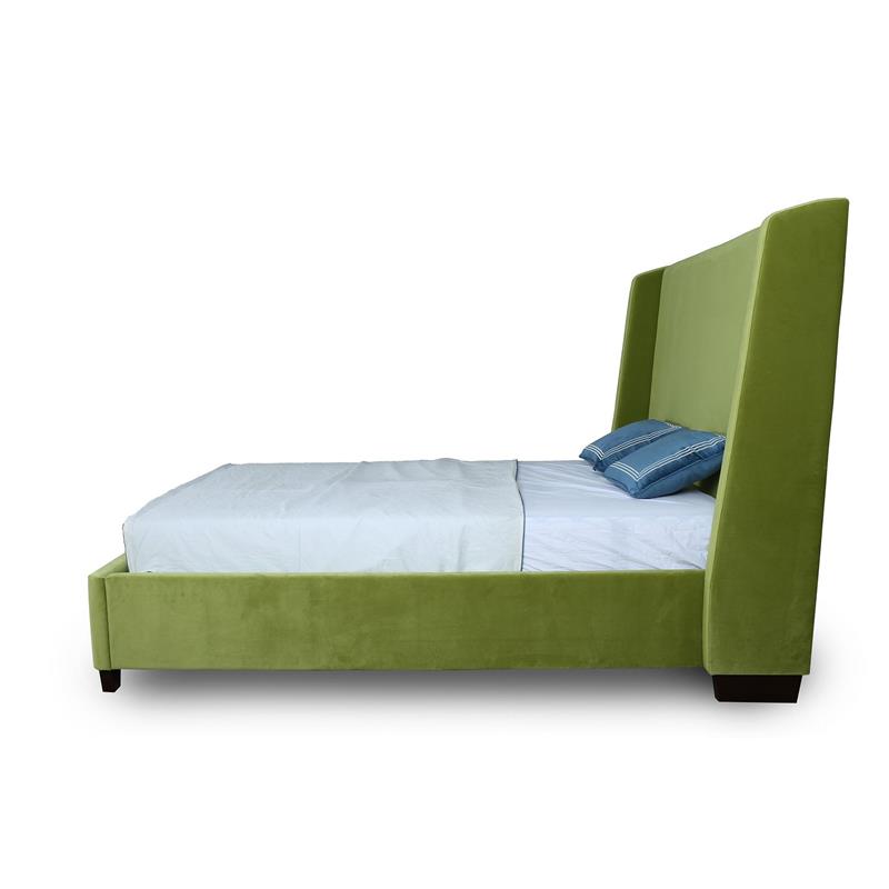 Eden Home Upholstered Modern Velvet Full Bed Frame in Green/Brown