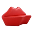Eden Home Lip-Shaped Modern Faux Leather 2-Seater Loveseat in Red