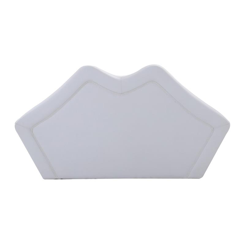 Eden Home Lip-Shaped Modern Faux Leather 2-Seater Loveseat in White