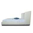Eden Home Upholstered Contemporary Faux Leather Queen Bed Frame in Cream