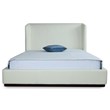 Eden Home Upholstered Contemporary Faux Leather Queen Bed Frame in Cream