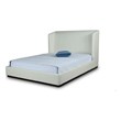 Eden Home Upholstered Contemporary Faux Leather Queen Bed Frame in Cream