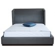 Eden Home Upholstered Contemporary Faux Leather Queen Bed Frame in Graphite Gray