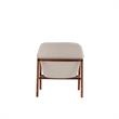 Eden Home Upholstered Modern Fabric & Wood Accent Chair in Cream/Walnut