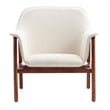 Eden Home Upholstered Modern Fabric & Wood Accent Chair in Cream/Walnut