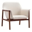 Eden Home Upholstered Modern Fabric & Wood Accent Chair in Cream/Walnut