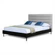 Eden Home Upholstered Mid-Century Fabric Full Bed Frame in Light Gray