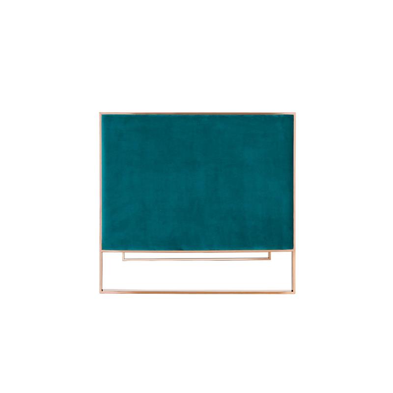 Eden Home Upholstered Tufted Velvet Loveseat in Aqua Blue/Rose Gold