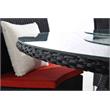 Eden Home 7-Piece Wicker / Rattan & Fabric Outdoor Dining Set in Black/Red