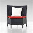 Eden Home 7-Piece Wicker / Rattan & Fabric Outdoor Dining Set in Black/Red