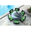 Eden Home 7-Piece Wicker / Rattan & Fabric Outdoor Dining Set in Black/Green