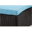 Eden Home 7-Piece Wicker / Rattan & Fabric Outdoor Dining Set in Black/Sky Blue