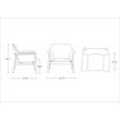Eden Home Modern Fabric Upholstered Accent Chair in Gray/Walnut