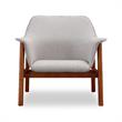 Eden Home Modern Fabric Upholstered Accent Chair in Gray/Walnut