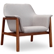 Eden Home Modern Fabric Upholstered Accent Chair in Gray/Walnut