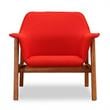 Eden Home Modern Fabric Upholstered Accent Chair in Burnt Orange/Walnut