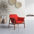 Eden Home Modern Fabric Upholstered Accent Chair in Burnt Orange/Walnut