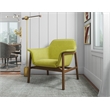 Eden Home Modern Fabric Upholstered Accent Chair in Green/Walnut