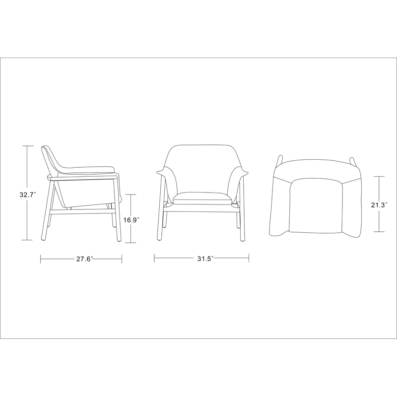 Eden Home Modern Fabric Upholstered Accent Chair in Green/Walnut