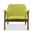 Eden Home Modern Fabric Upholstered Accent Chair in Green/Walnut