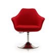 Eden Home Adjustable Height Fabric & Metal Accent Chair in Red/Chrome