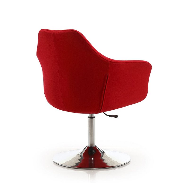 Eden Home Adjustable Height Fabric & Metal Accent Chair in Red/Chrome