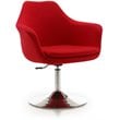 Eden Home Adjustable Height Fabric & Metal Accent Chair in Red/Chrome