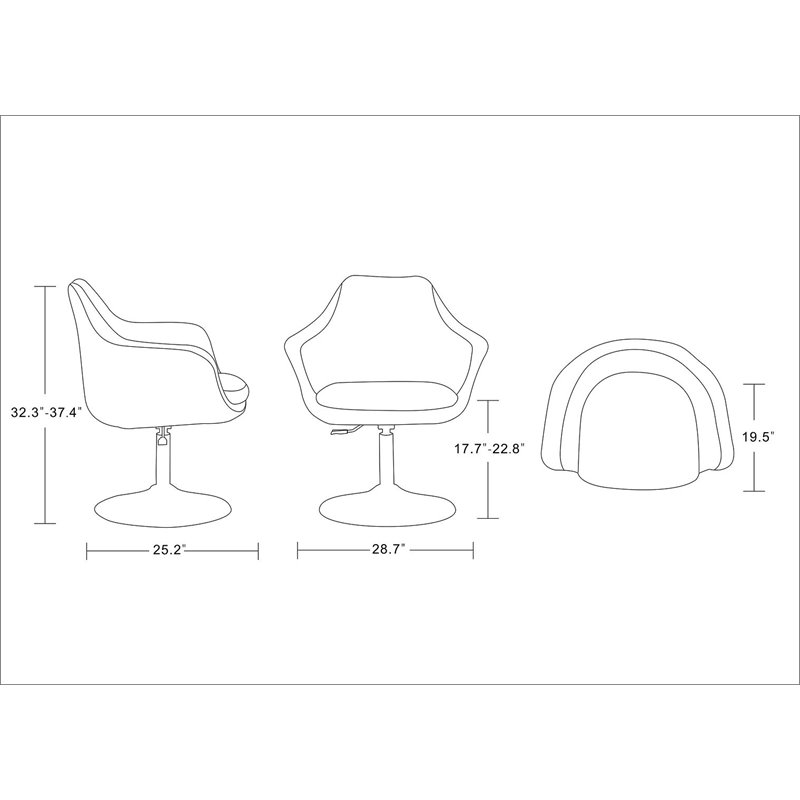 Eden Home Adjustable Height Fabric & Metal Accent Chair in Red/Chrome (Set of 2)