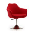 Eden Home Adjustable Height Fabric & Metal Accent Chair in Red/Chrome (Set of 2)