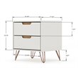 Eden Home 2-Drawer Contemporary Wood Nightstand in Off White/Natural (Set of 2)