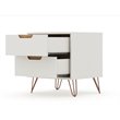 Eden Home 2-Drawer Contemporary Wood Nightstand in Off White/Natural (Set of 2)