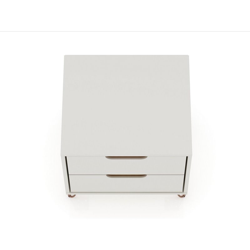 Eden Home 2-Drawer Contemporary Wood Nightstand in Off White/Natural (Set of 2)