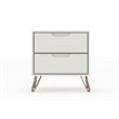 Eden Home 2-Drawer Contemporary Wood Nightstand in Off White (Set of 2)