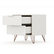 Eden Home 2-Drawer Contemporary Wood Nightstand in Off White (Set of 2)