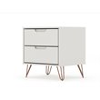 Eden Home 2-Drawer Contemporary Wood Nightstand in Off White (Set of 2)
