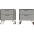 Eden Home 2-Drawer Contemporary Wood Nightstand in Off White (Set of 2)
