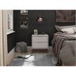Eden Home 2-Drawer Modern Engineered Wood Nightstand in Off White