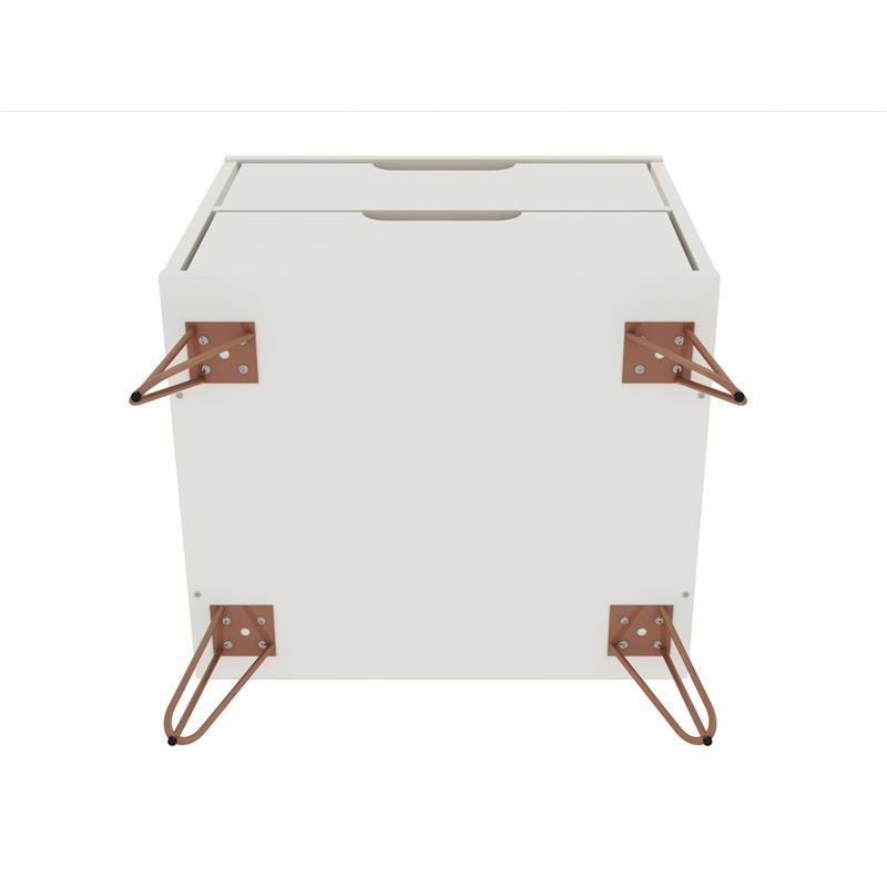 Eden Home 2-Drawer Modern Engineered Wood Nightstand in Off White