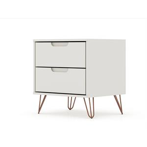 eden home 2-drawer modern engineered wood nightstand in off white