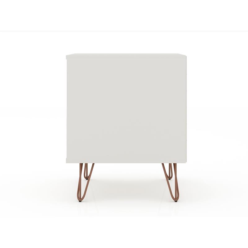 Eden Home 2-Drawer Modern Engineered Wood Nightstand in Off White