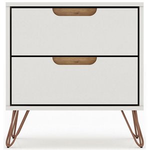 eden home modern engineered wood nightstand in off white and natural