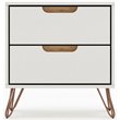Eden Home 2-Drawer Modern Engineered Wood Nightstand in Off White