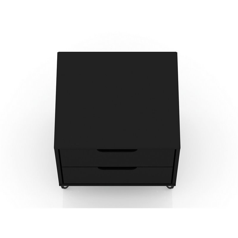 Eden Home 2-Drawer Contemporary Wood Nightstand in Black (Set of 2)