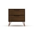 Eden Home 2-Drawer Contemporary Wood Nightstand in Brown (Set of 2)