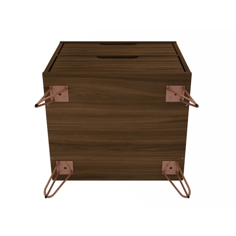 Eden Home 2-Drawer Contemporary Wood Nightstand in Brown (Set of 2)