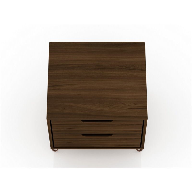 Eden Home 2-Drawer Contemporary Wood Nightstand in Brown (Set of 2)